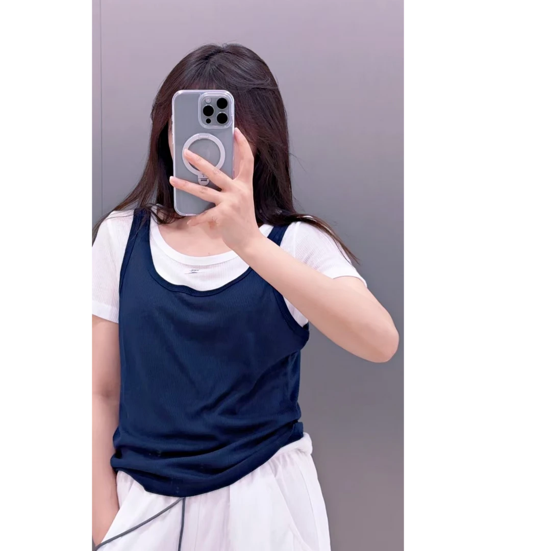 「CCCHEN」2025上新宽松休闲百搭假两件拼色上衣
