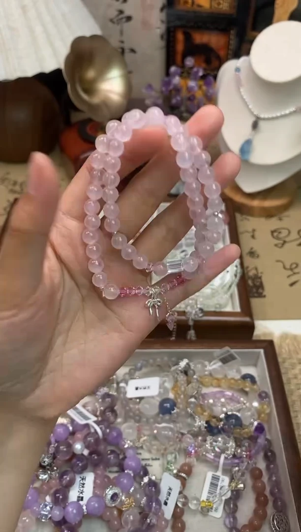 水晶手链银S925镶嵌202手串