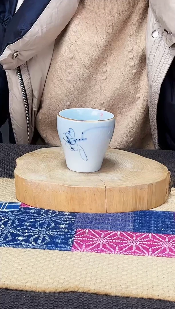 【闪购商品】碗微瑕福利打标手绘荷花水杯