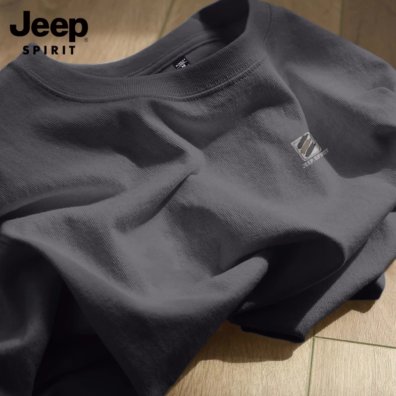 JEEP吉普短袖t恤男款2025新款夏季纯棉宽松半袖高级感男装体恤衫