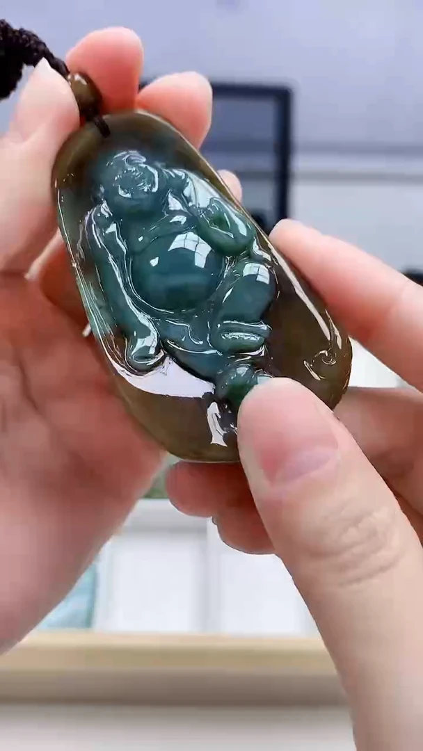 未镶嵌定制翡翠5028lr-毛货挂件56