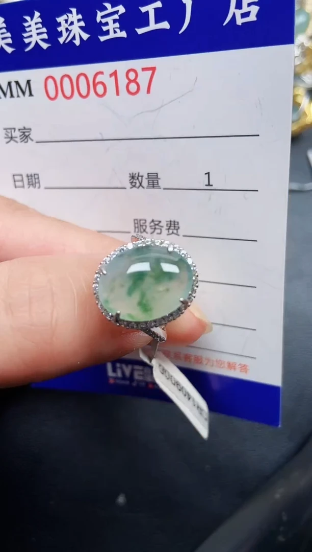 翡翠银S925镶嵌颈饰6187