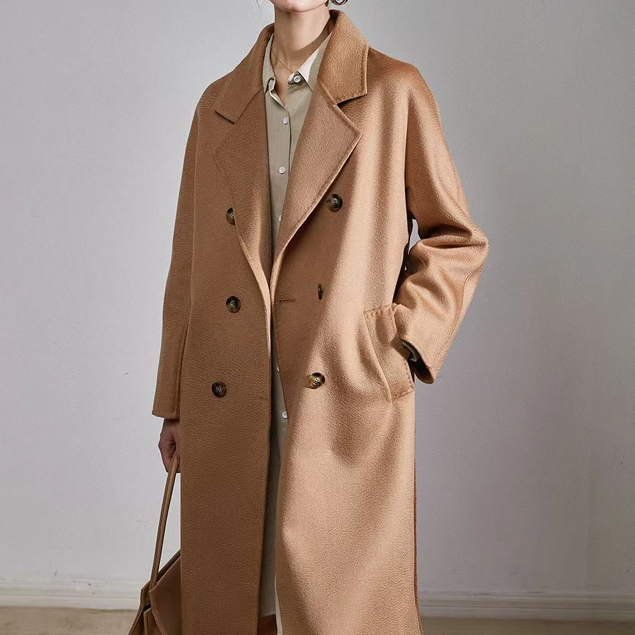 品牌撤柜女装 秋冬新款系带显瘦气质毛呢外套