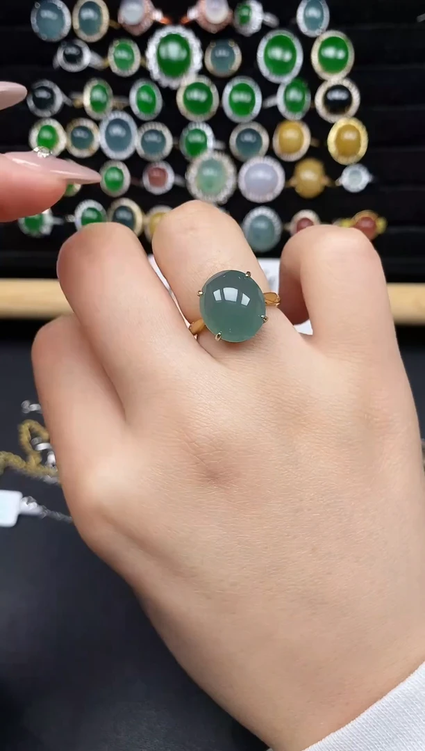 银S925镶嵌戒指翡翠38