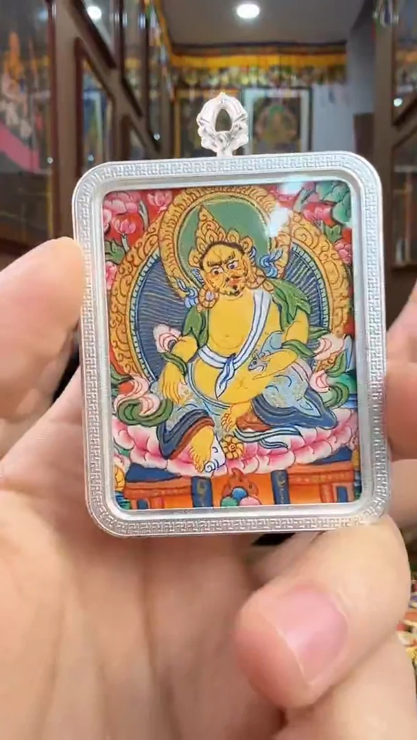 吊坠黄财神-热贡纯手绘唐卡