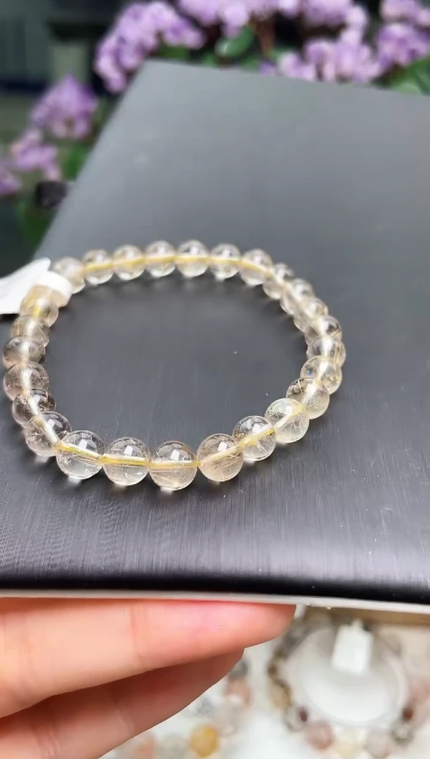 未镶嵌手串水晶天然金发晶单圈手串