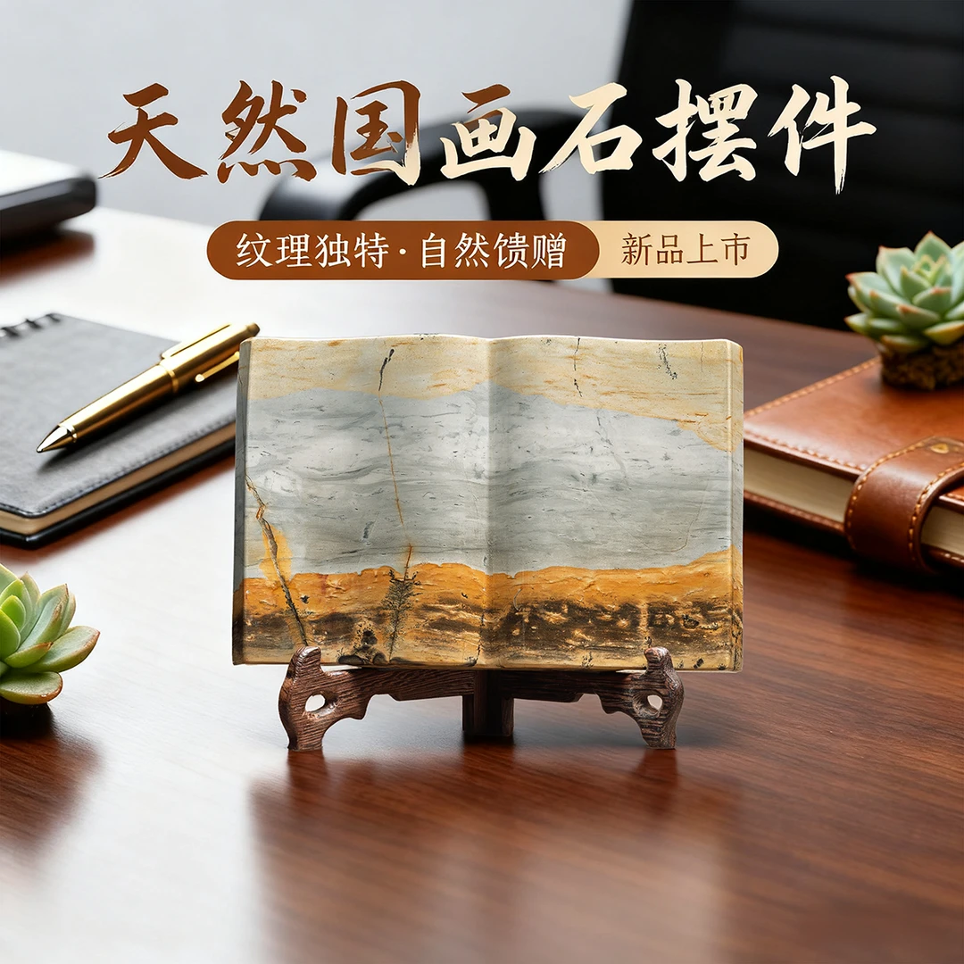 内有多款国画石草花石一本万利家居装饰书本送礼风水摆件GXS1-40