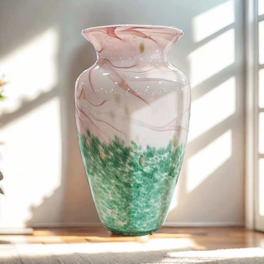 L061 现代国风化轻奢樱花粉渐变花瓶客厅书房插花器