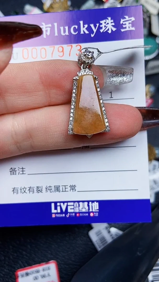 颈饰银S925镶嵌翡翠7973