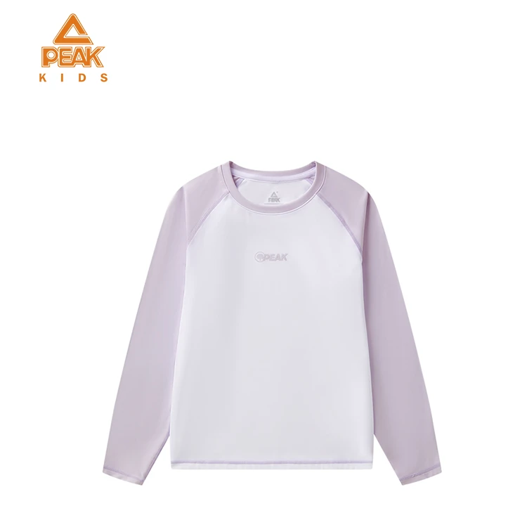 Peak/匹克儿童2025年春球长袖运动时尚休闲女童圆领T恤DFK651056