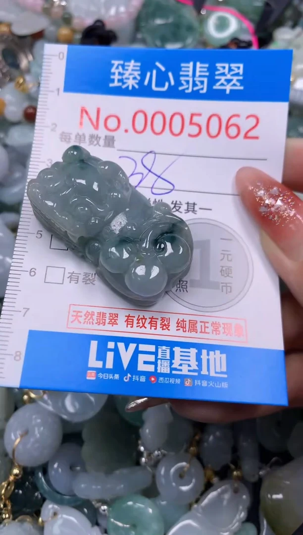 翡翠未镶嵌颈饰含绳0005062