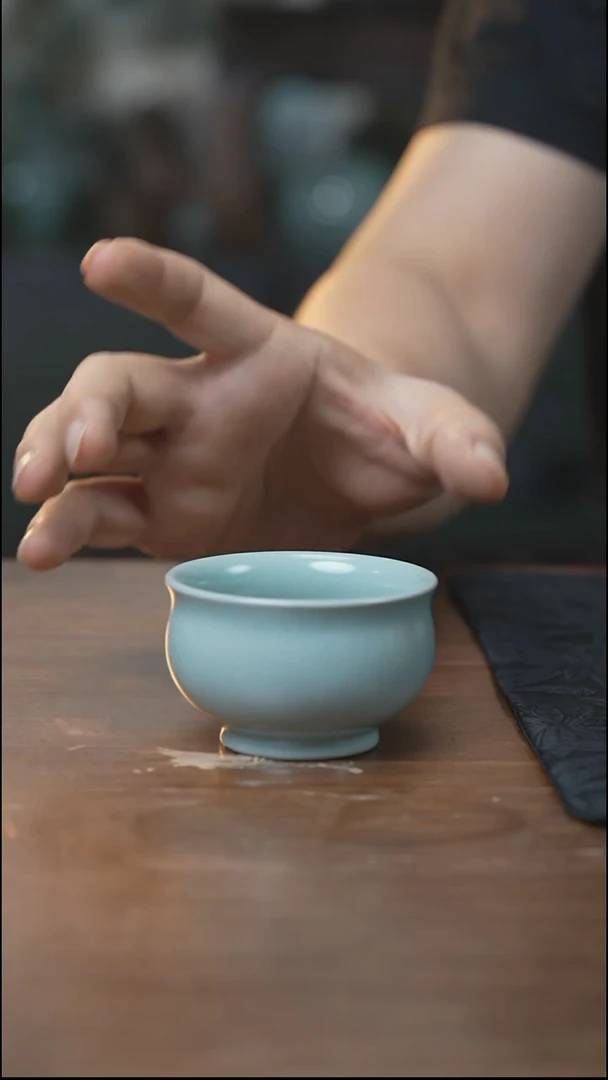 汝瓷 （拾汝）（天青）佛肚杯