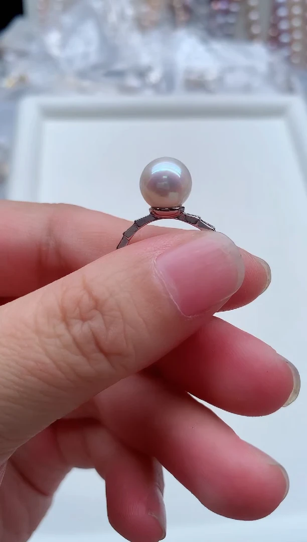 合金戒指淡水珍珠多样性发其一，非无暇