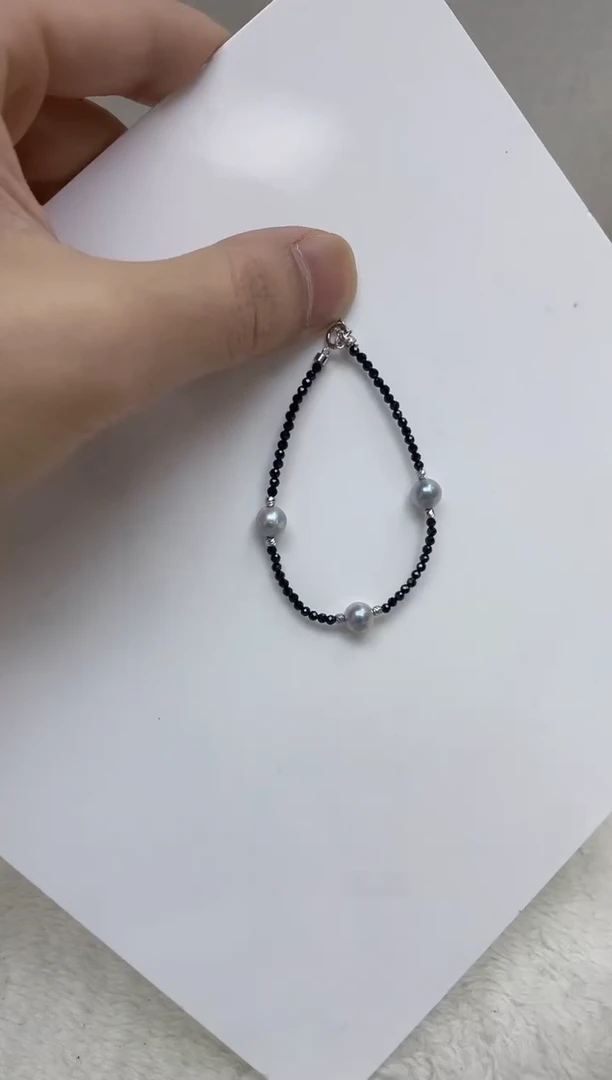 银S925镶嵌手链海水珍珠