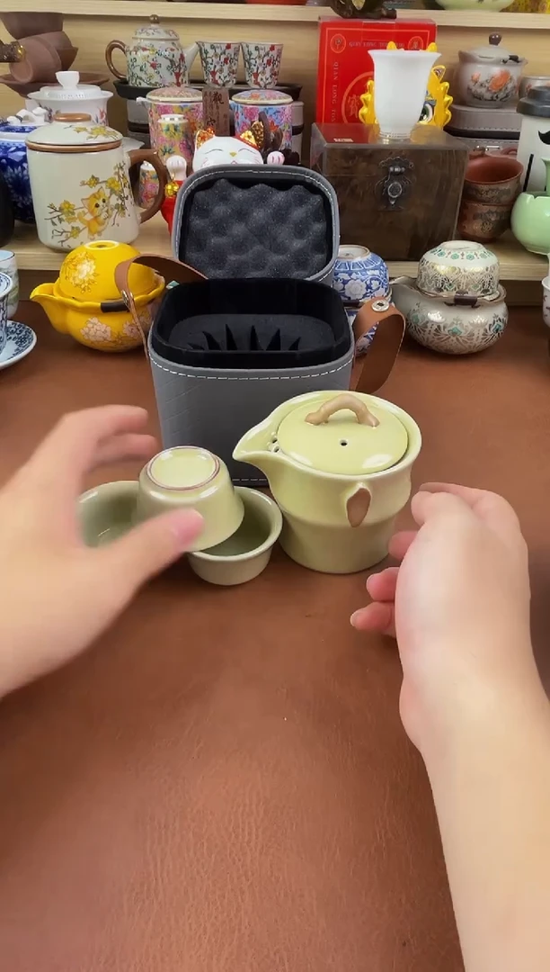 陶瓷茶具摆件旅行套组