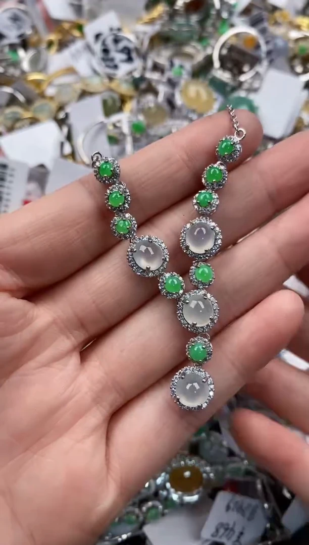 银S925镶嵌戒指翡翠333      3