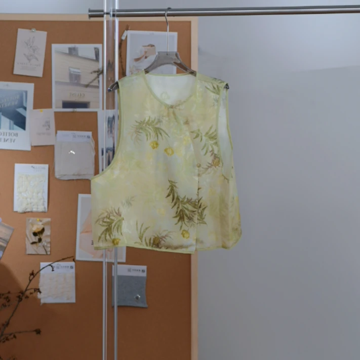 【景秀】新中式无袖圆领宽松型提花防晒女士上衣X251036