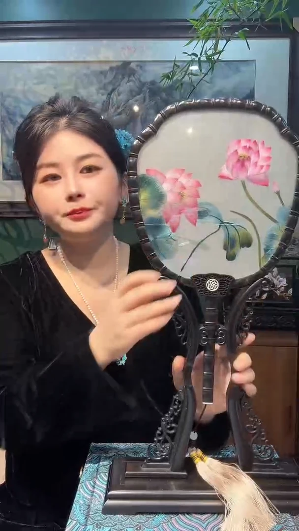 横款非遗苏绣手工刺绣宫扇