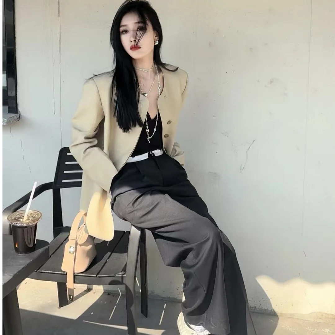 春季休闲爆款显瘦拖地长裤