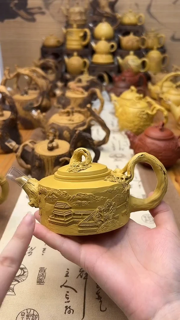 茶壶紫砂李*忠山水人家德钟壶