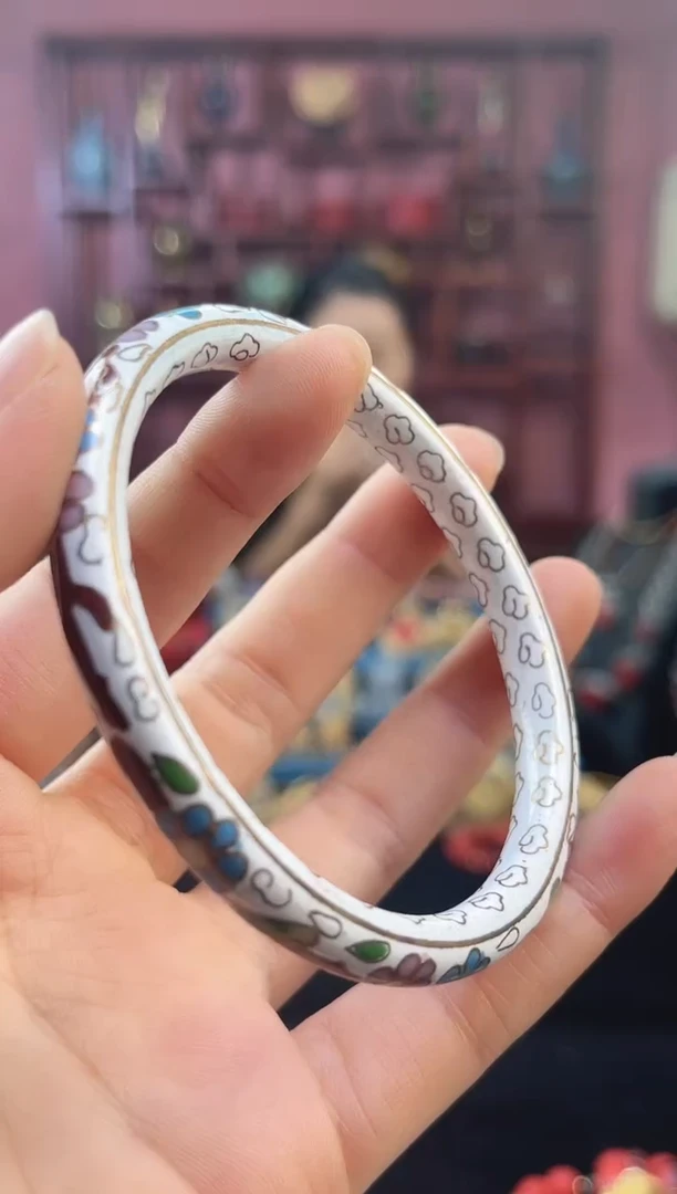 非遗 景泰蓝手镯 61 白色