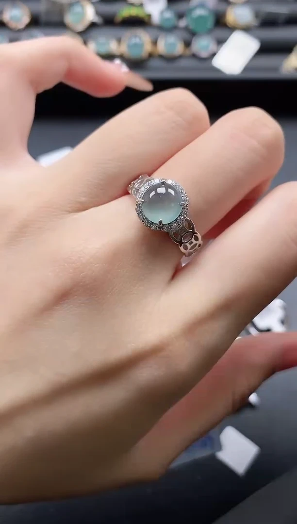 【闪购商品】翡翠戒指银S925镶嵌111111-