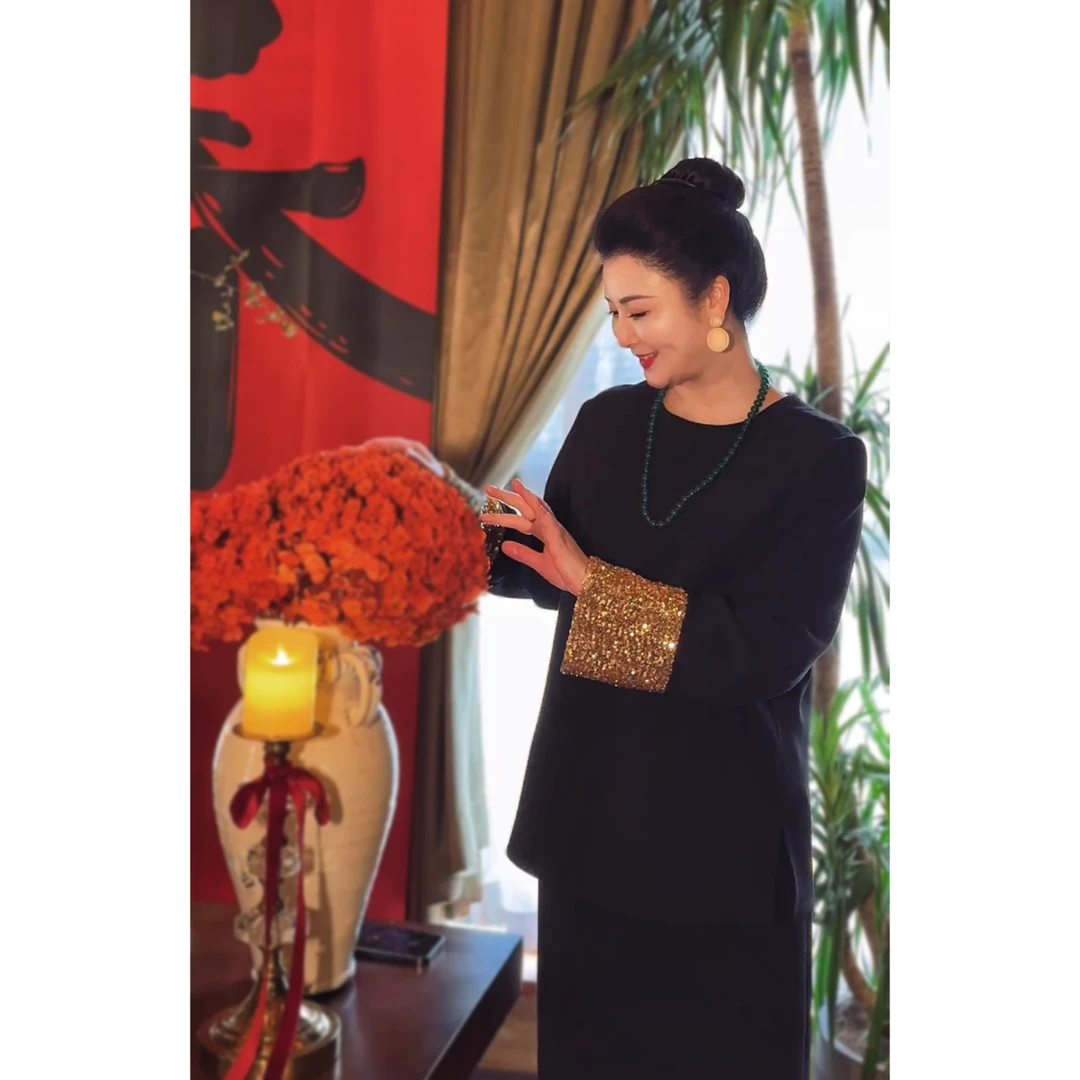 【咪唐的妈咪】新中式国风袖口亮片套装2025-1C