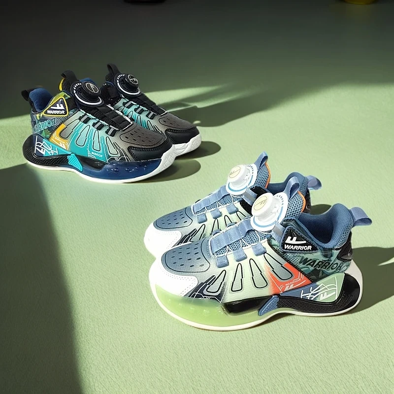 Warrior/回力999春秋男童旋转扣篮球鞋中大童透气运动跑步鞋B-16