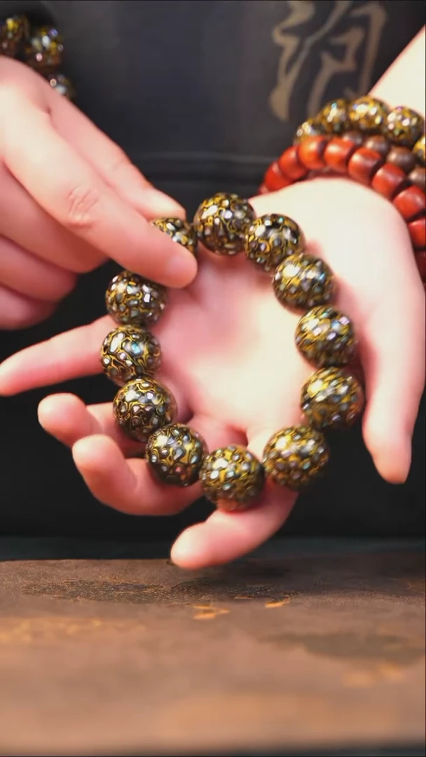 【闪购商品】紫光檀黑金螺钿手串（2.0）