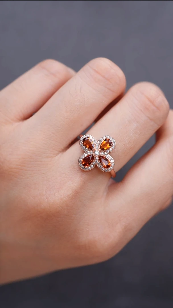 水晶戒指银S925镶嵌手饰