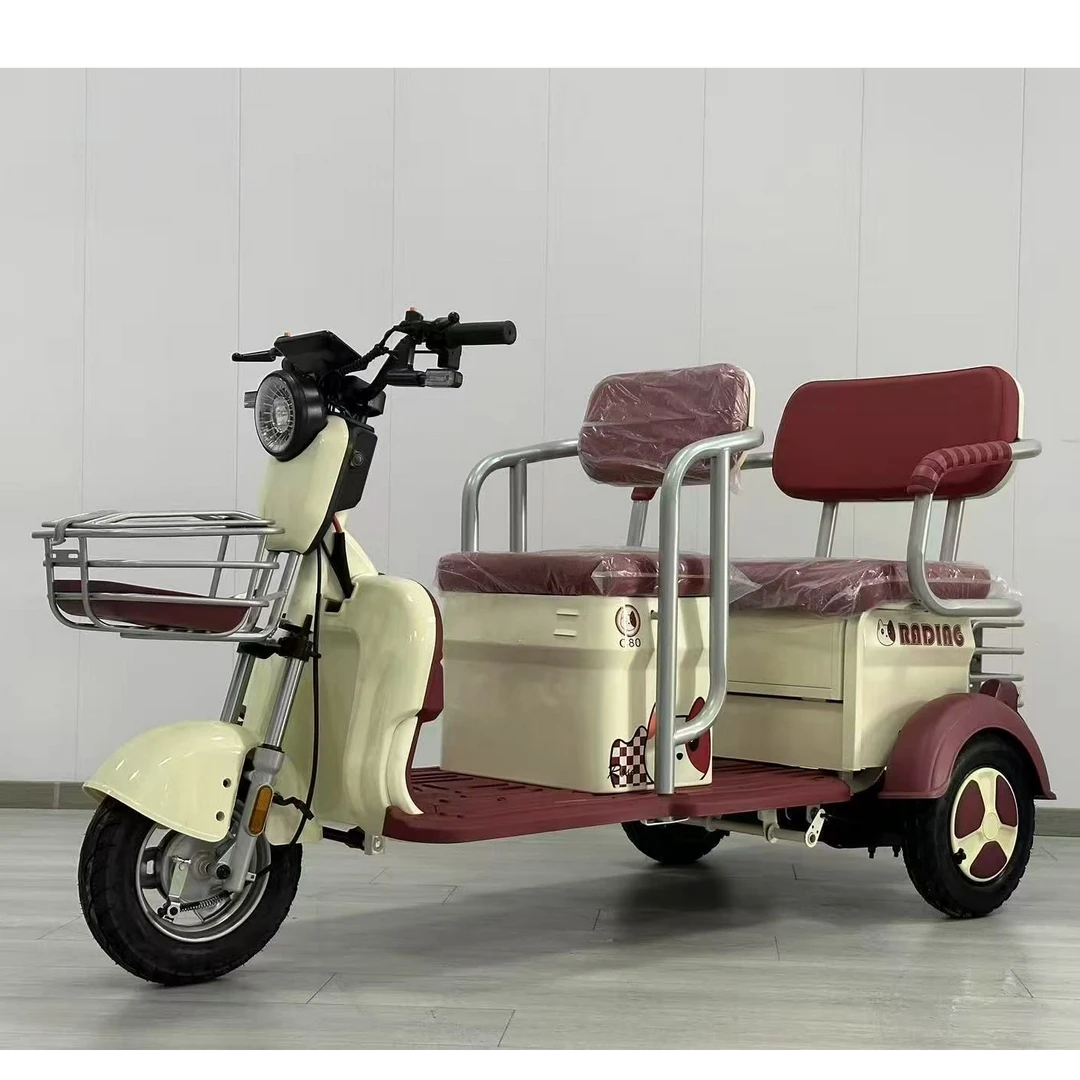 电动c80家用老年代步三轮车休闲载人接送孩子适用