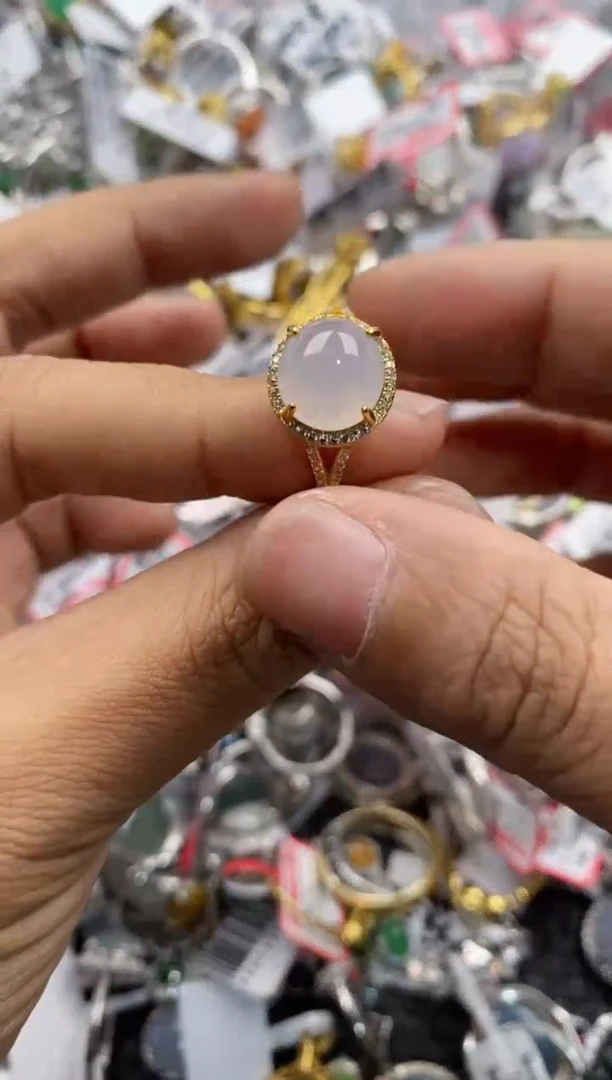 银S925镶嵌戒指翡翠999               4