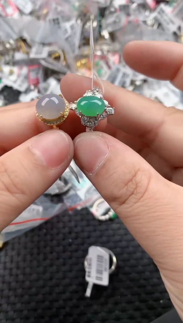 银S925镶嵌戒指翡翠1010    7