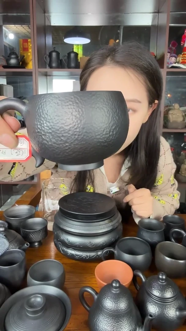 i*e神农黑陶锤纹咖啡杯