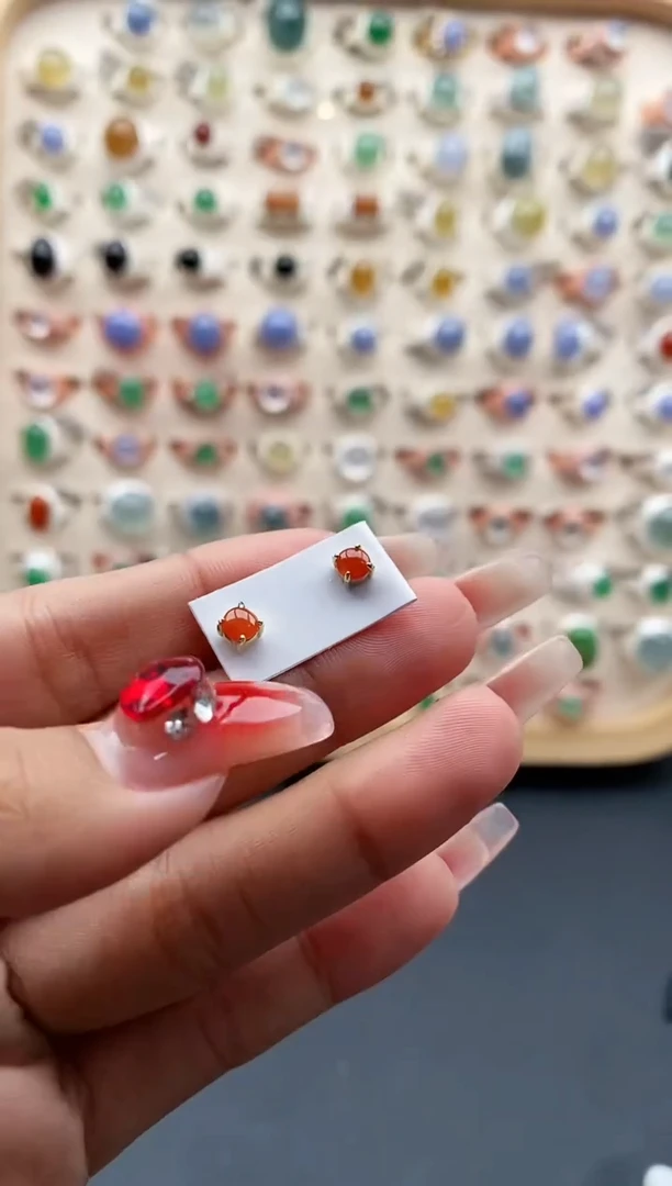 【闪购商品】翡翠耳饰银S925镶嵌缅甸天然A货翡翠333  6+