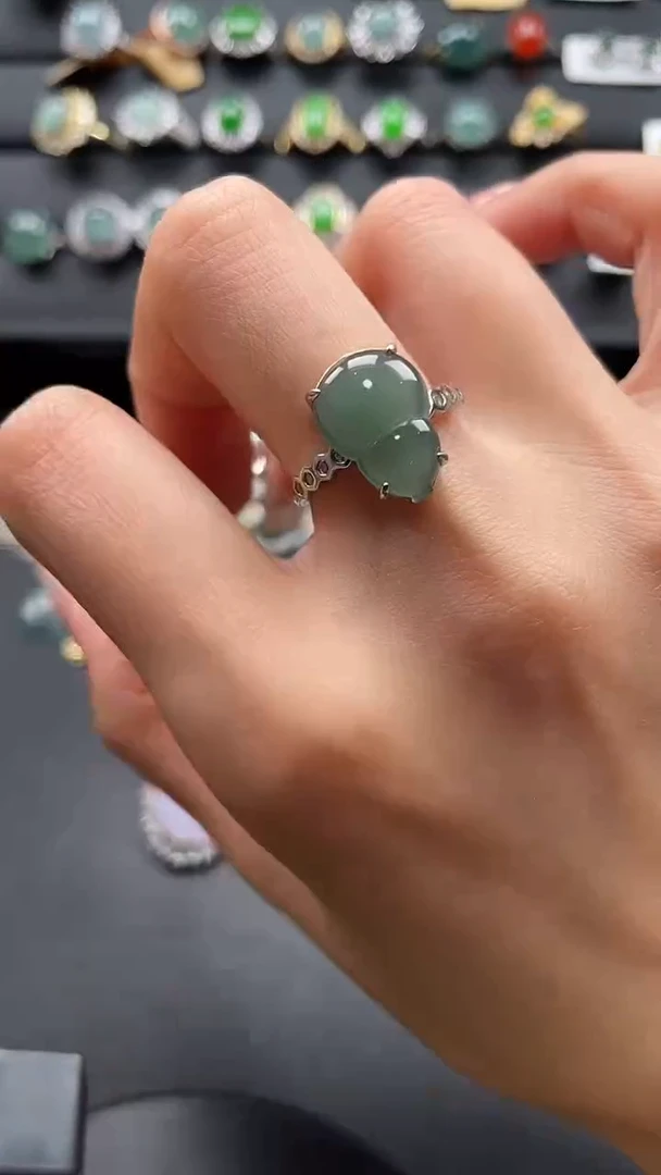 【闪购商品】翡翠戒指银S925镶嵌36543653