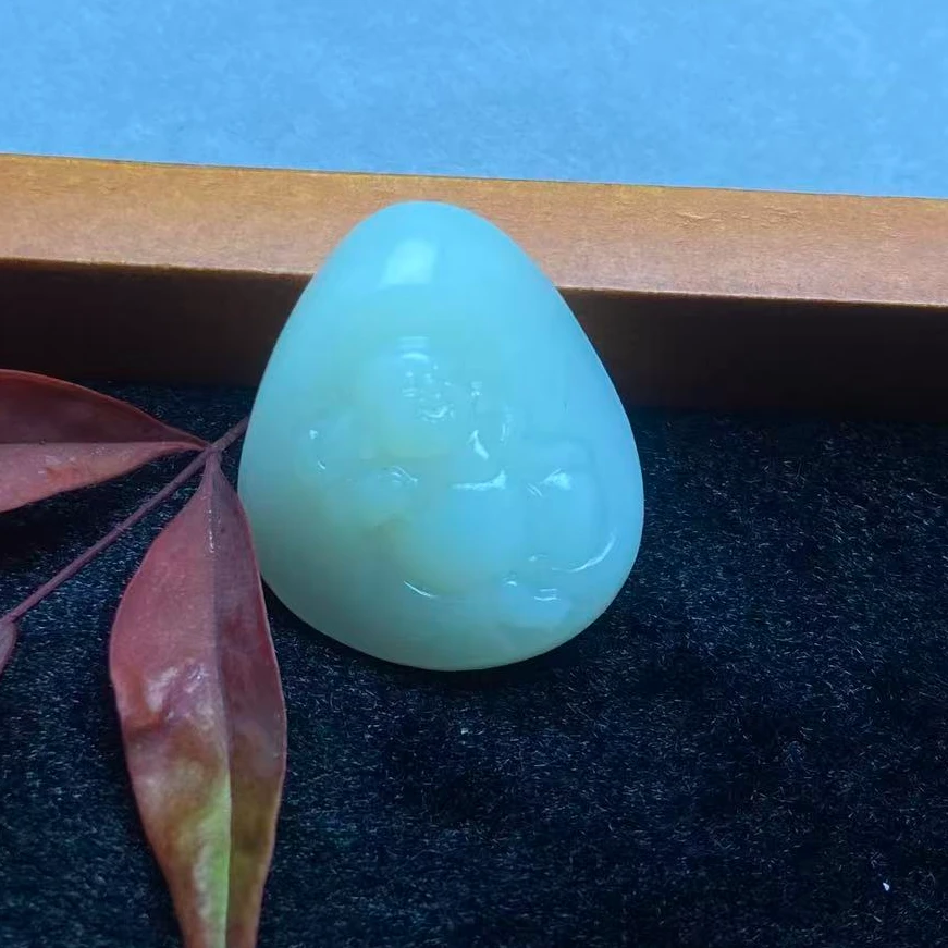 和田玉白玉弥勒佛S010