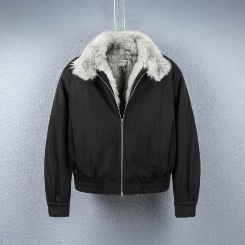 狼王短宽座山雕棉服男款冬季加绒加厚美式飞行夹克棉衣棉袄外套男