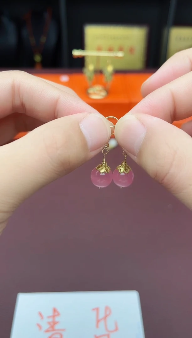 玛瑙/玉髓耳饰银S925镶嵌301000