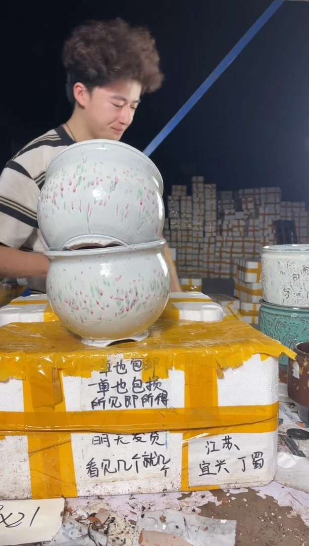 紫砂花盆宜兴紫砂粗陶花盆尺寸（口/高）20*17