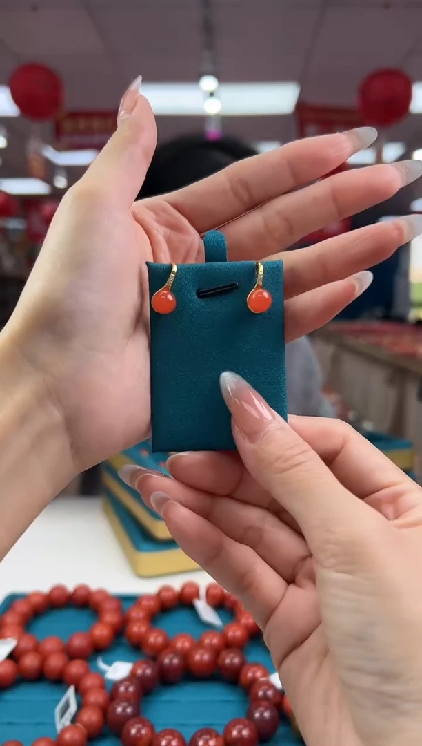 【闪购商品】南红玛瑙耳饰银S925镶嵌1.20-（多样式）