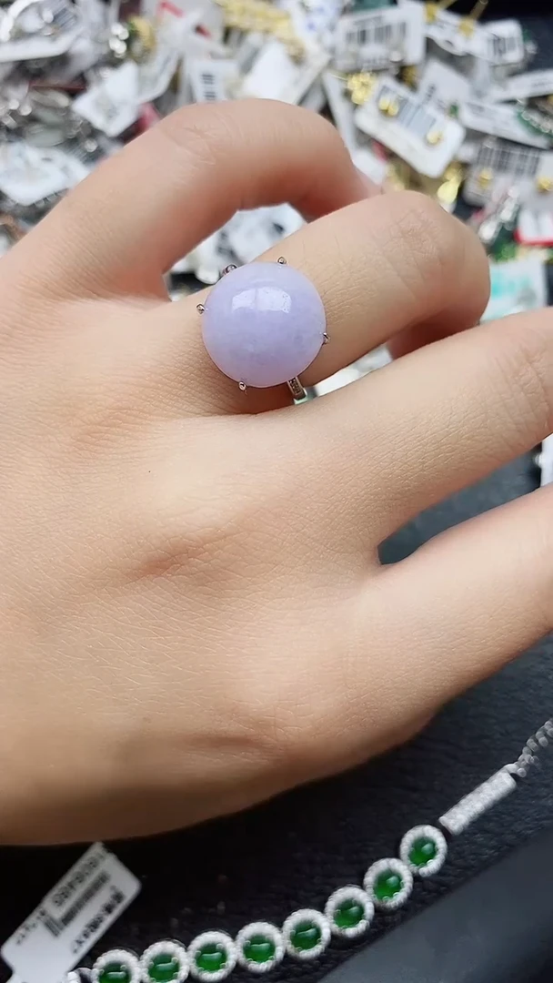 银S925镶嵌戒指翡翠1