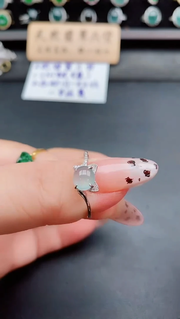 银S925镶嵌戒指翡翠1