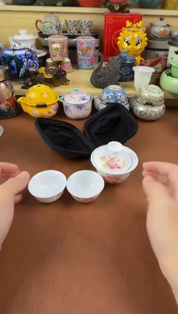 陶瓷茶具摆件旅行套组