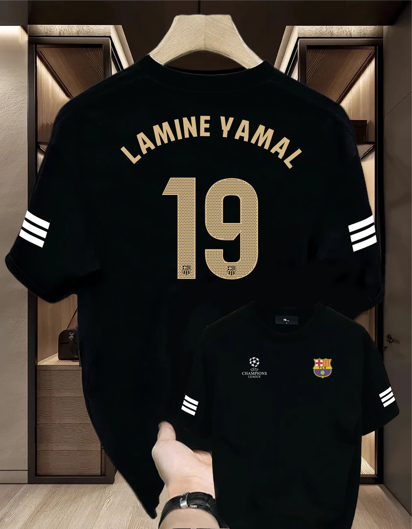 【欧冠版球星号】纯棉足球短袖圆领宽松220克重面料身上版型效果好