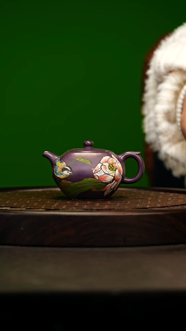 宜兴原矿高端紫砂 天青玫瑰紫200cc