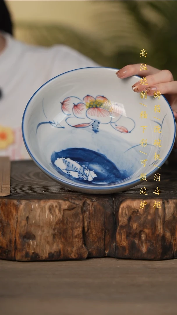 瓷片景德镇高温釉下彩可微波烤箱洗碗机