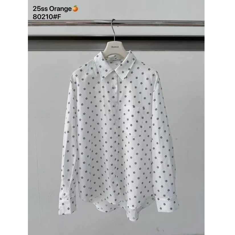 十三行Orange-夏季福秒修身薄款衬衫上衣#80210