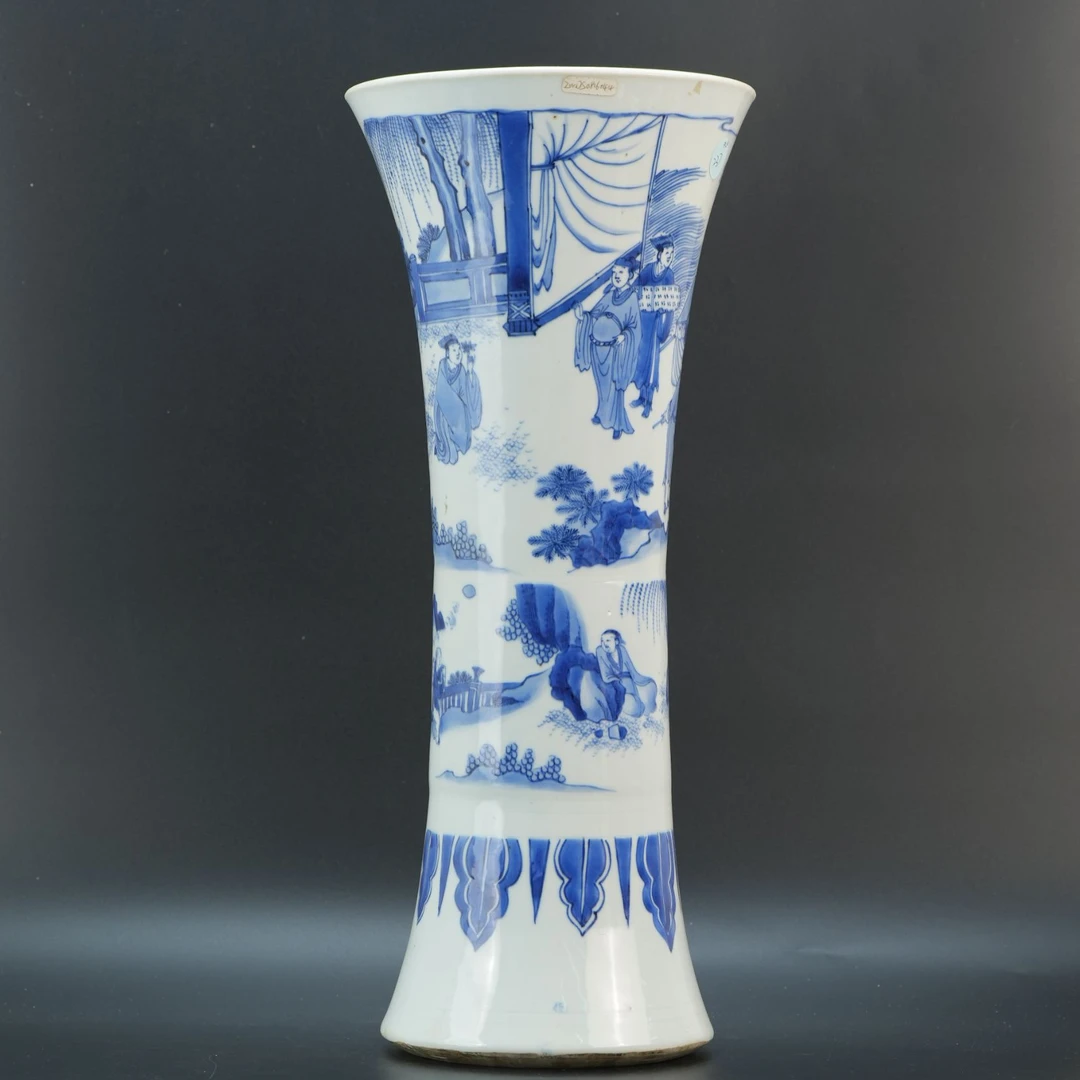 lot 11292 2371 崇祯 青花人物故事图花觚 H44.5
