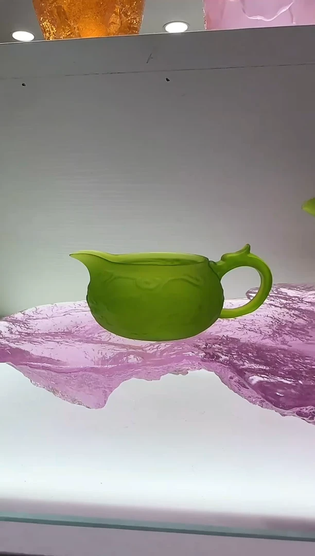 手工艺品琉璃古法琉璃公道杯绿色
